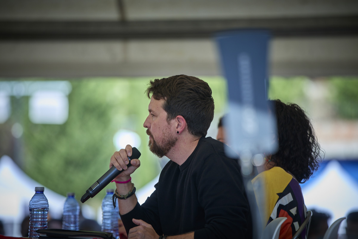 L'exvicepresident segon de Govern Pablo Iglesias, en l'esdeveniment 'Governar o tenir el poder', durant les festes de l'centenari de l'PCE, a l'Auditori Miguel Ríos de Rivas-Vaciamadrid, a 25 de setembre de 2021, a Rivas-Vaciamadrid, Madrid (Españ