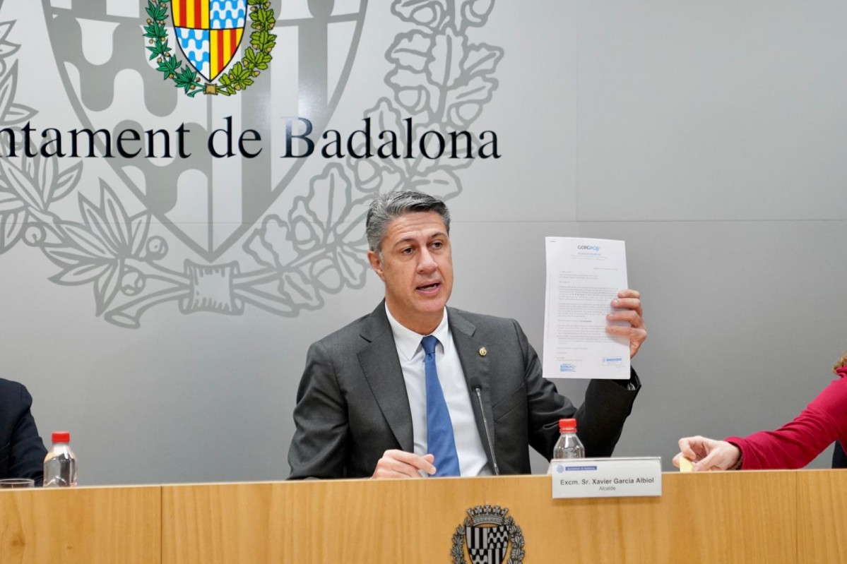 Imatge d'arxiu - L'alcalde de Badalona, Xavier García Albiol, en una roda de premsa a Badalona l'11 de desembre de 2020.