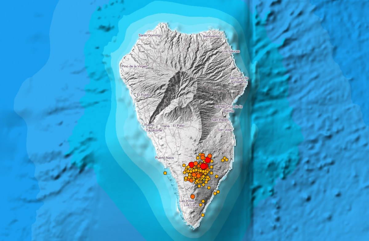 Activitat sísmica al sud de la Palma