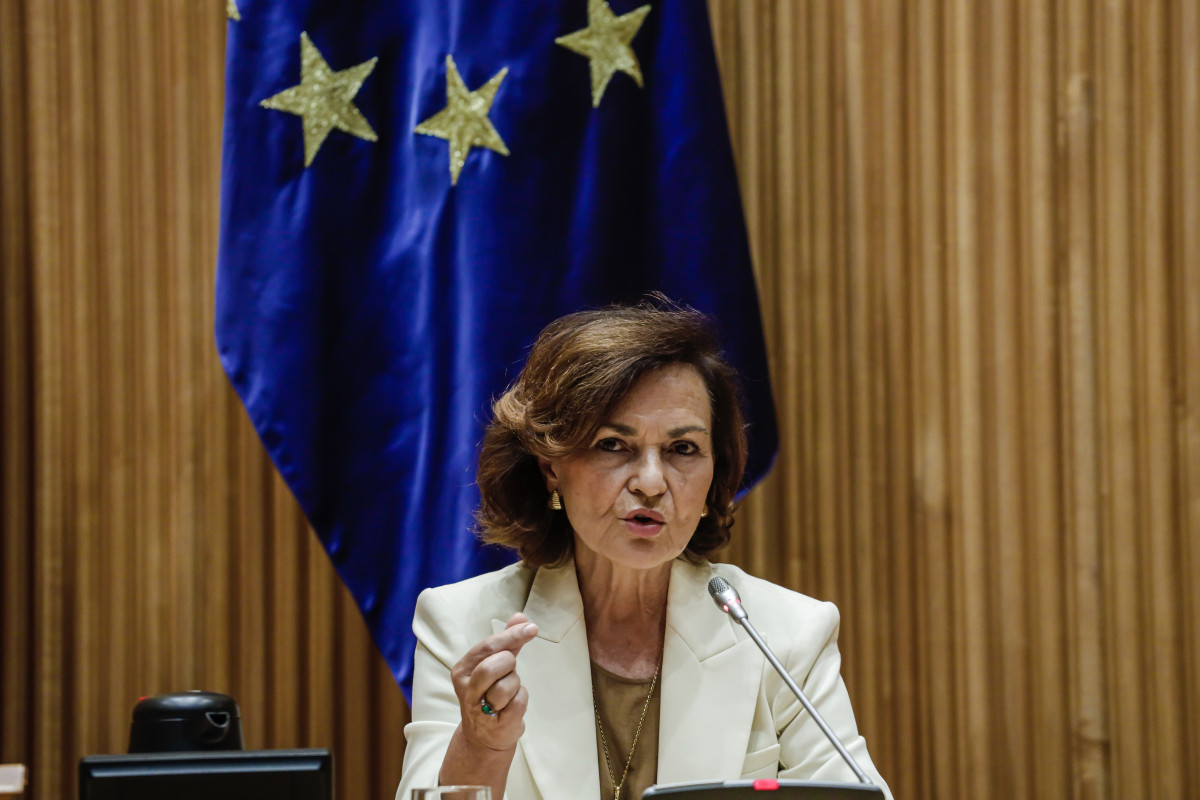 La nova presidenta de la Taula de la Comissió d'Igualtat de Congrés, Carmen Calvo.