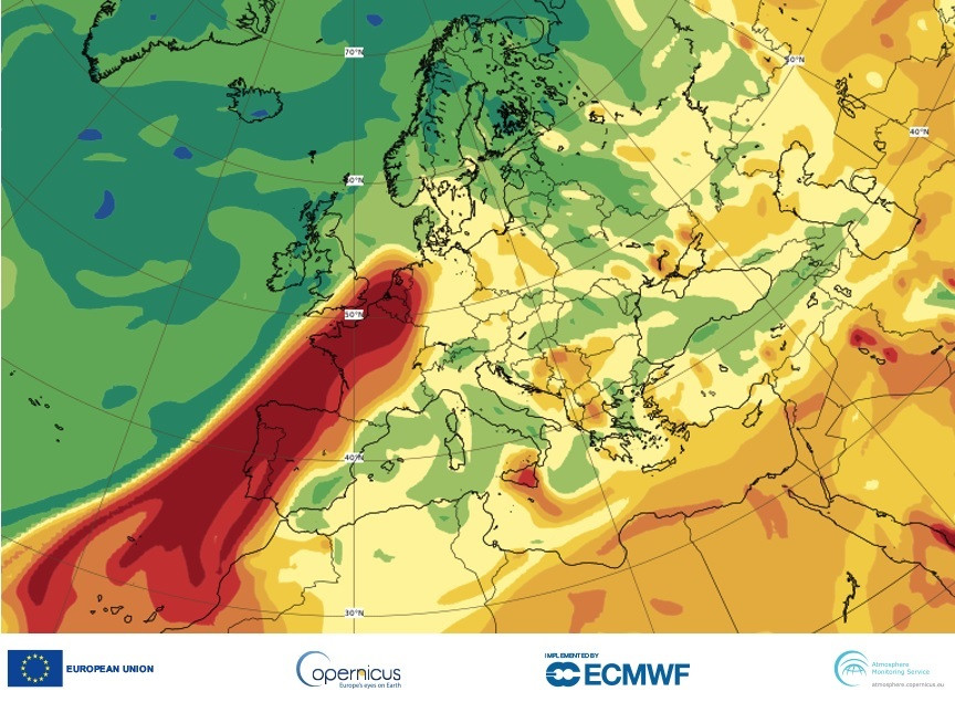 Emissions de el volcà de la Palma a Europa i el Carib monitoritzades per Copernicus