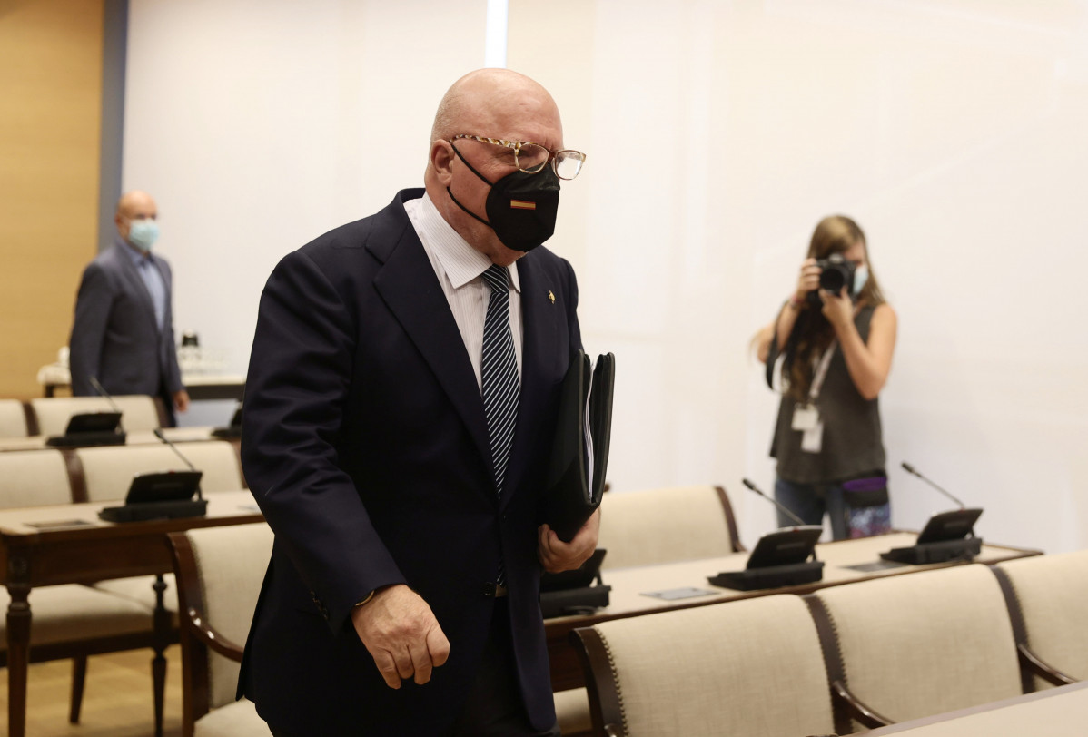 El comissari jubilat José Manuel Villarejo, a l'arribar a la Comissió Kitchen d'Congrés per segona vegada