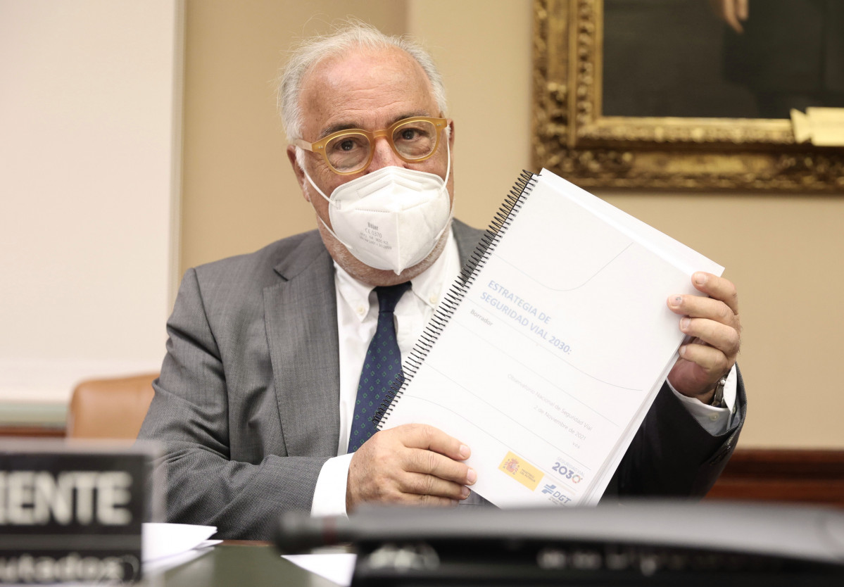 El director general de Trànsit, Pere Navarro, en arribar a la Comissió sobre Seguretat Viària al Congrés dels Diputats, a 16 de novembre de 2021, a Madrid, (Espanya).