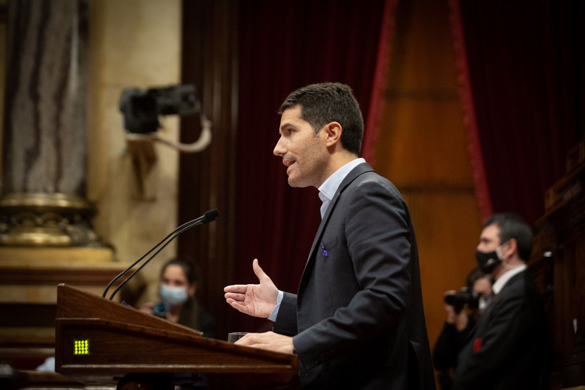 El portavoz de Cs en el Parlament, Nacho Martín Blanco, en el pleno que votará las enmiendas a la totalidad de los Presupuestos.