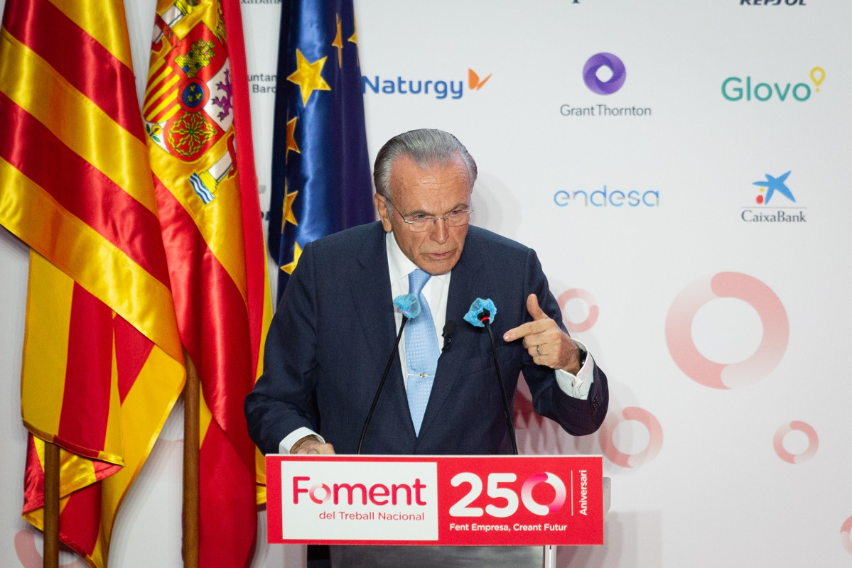 El president de la Fundació La Caixa, Isidre Fainé, a l'acte de celebració del 250è aniversari de Foment del Treball.