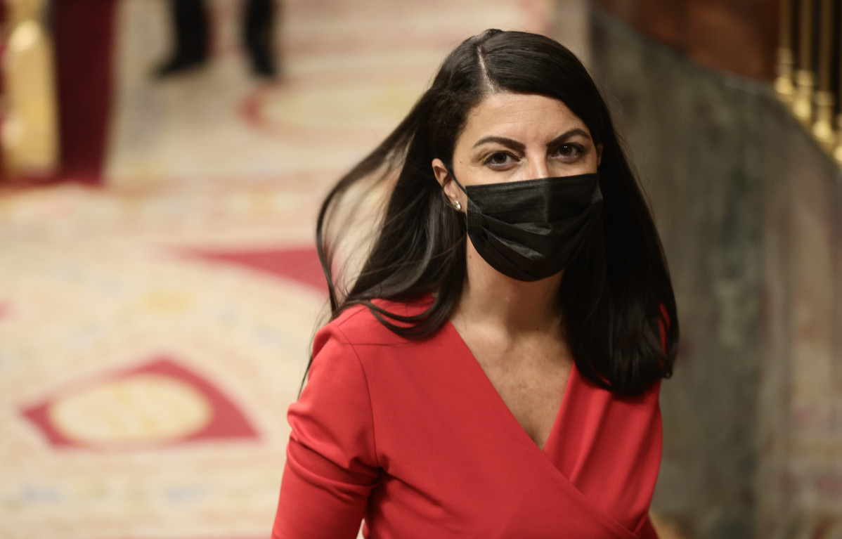 La secretària general del Grup Parlamentari Vox al Congrés, Macarena Olona, en una sessió plenària al Congrés