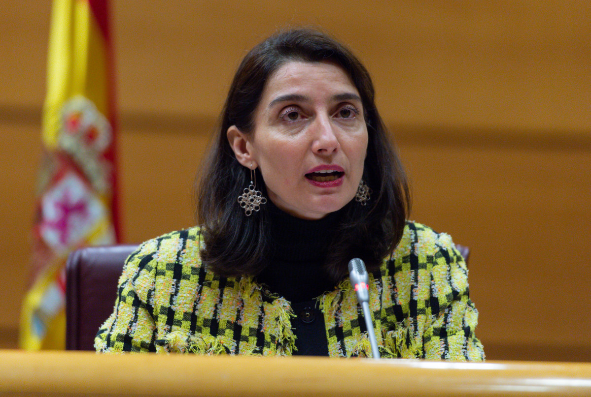 La ministra de Justícia, Pilar Llop, compareix davant la Comissió de Justícia del Senat, al Senat, a 23 de novembre de 2021, a Madrid, (Espanya). L'objectiu d'aquesta compareixença és respondre als motius del Govern per no fer públic el llistat