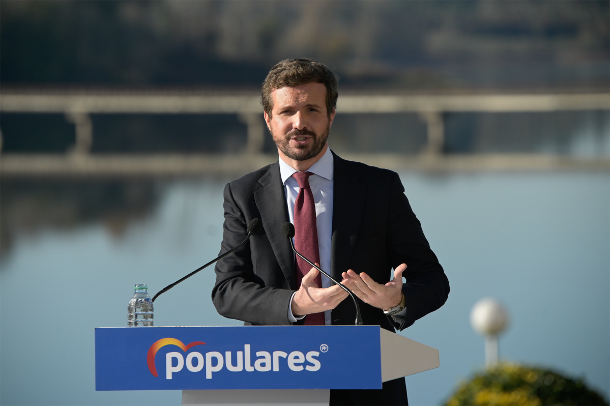 El president del PP, Pablo Casado, intervé en l'última Junta Directiva Provincial del PP de la Corunya de 2021, a 17 de desembre de 2021, a la Corunya, Galícia, (Espanya).