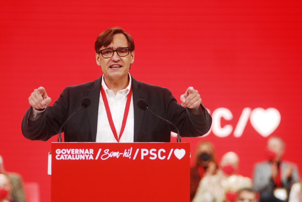 El primer secretari del PSC, Salvador Illa, al Congrés Extraordinari del PSC, a 19 de desembre de 2021.
