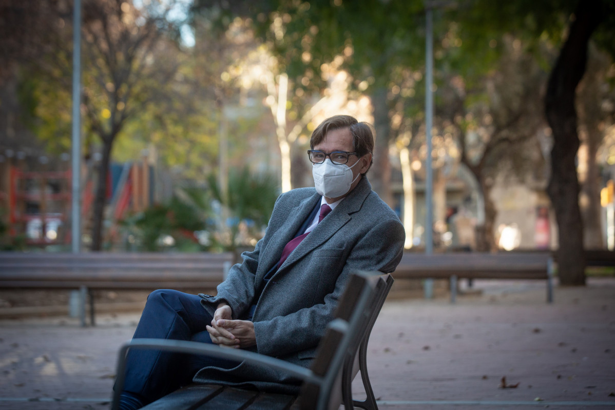 El primer secretari del PSC, Salvador Illa, després d?una entrevista d?Europa Press.