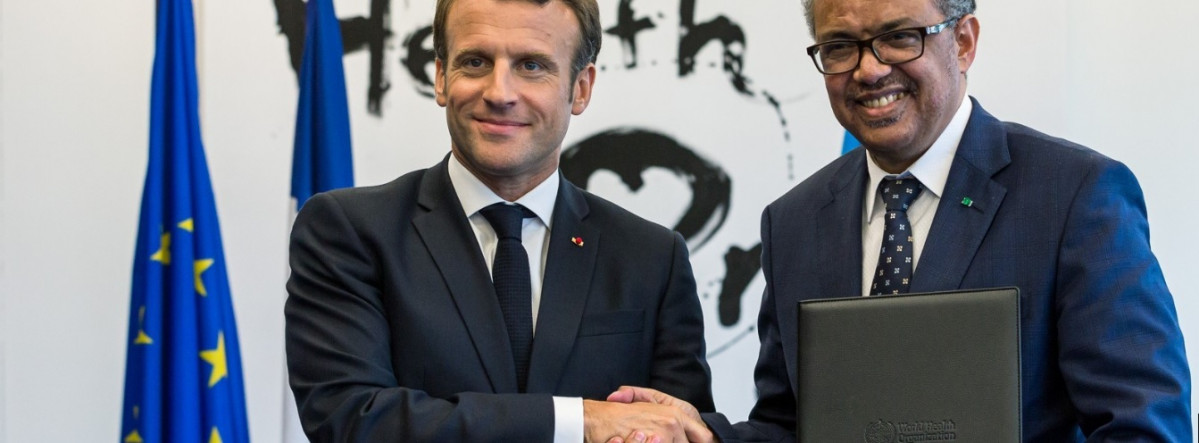 Arxiu - Emmanuel Macron, President de la República Francesa i el Dr. Tedros Adhanom Ghebreyesus, Director General de l'OMS van signar una Declaració d'Intenció per establir l'Acadèmia de l'OMS.