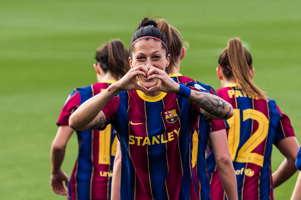 Arxiu - Jennifer Hermoso celebrant un gol amb el FC Barcelona