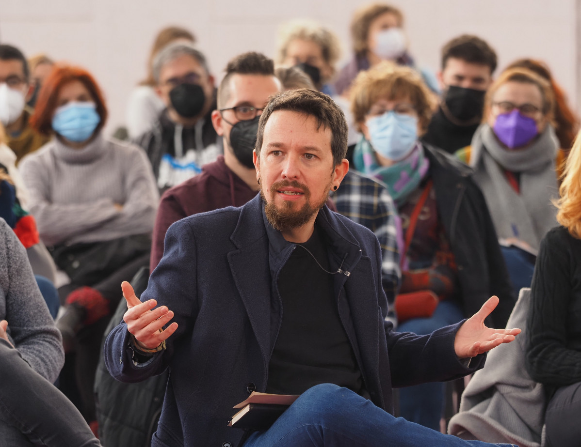 L'exvicepresident del Govern, Pablo Iglesias, intervé en un col·loqui amb els candidats d'Unidas Podemos per Valladolid, a la Cúpula del Milè de Valladolid.