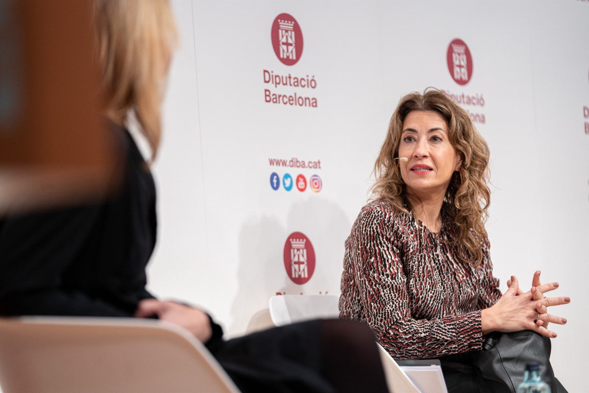 La ministra de Transports, Mobilitat i Agenda Urbana, Raquel Sánchez, a l'acte del primer aniversari del LAB Bonnemaison de la Diputació de Barcelona.