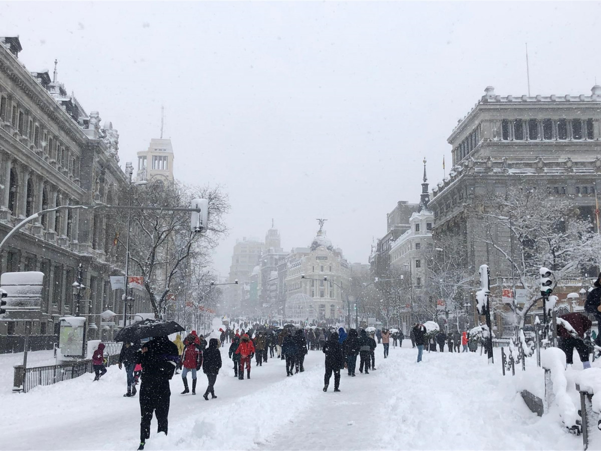 Arxiu - Imatge de Madrid coberta de neu per Filomena