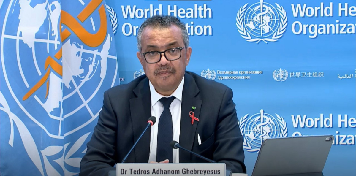 Arxiu - El director general de l'Organització Mundial de la Salut (OMS), Tedros Adhanom Ghebreyesus, en roda de premsa després de l'Assemblea Mundial de la Salut. A 1 de desembre del 2021.