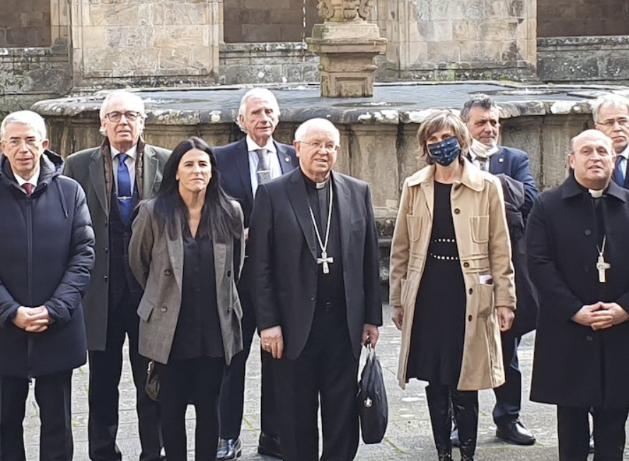 L'arquebisbe Julian Barrio aquesta mau00f1ana en un acte amb empresaris a Santiago
