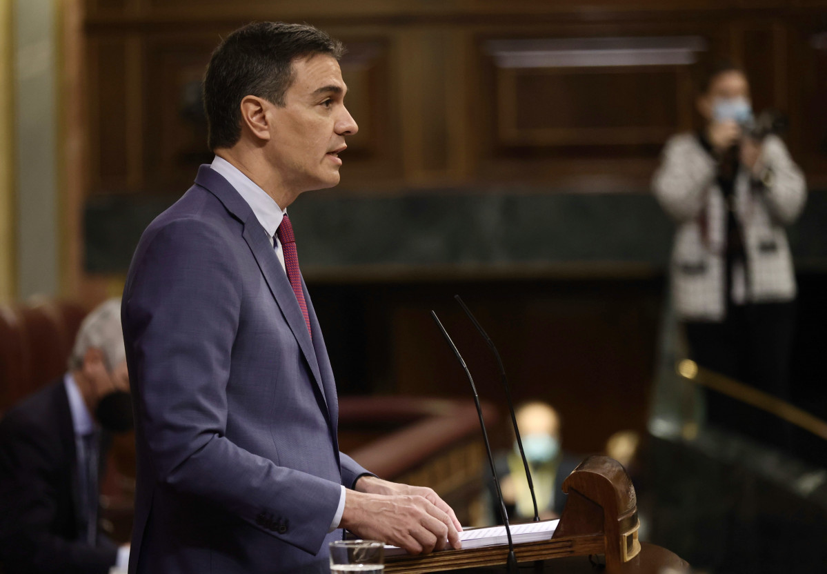 El president del Govern, Pedro Sánchez, compareix en una sessió plenària, al Congrés