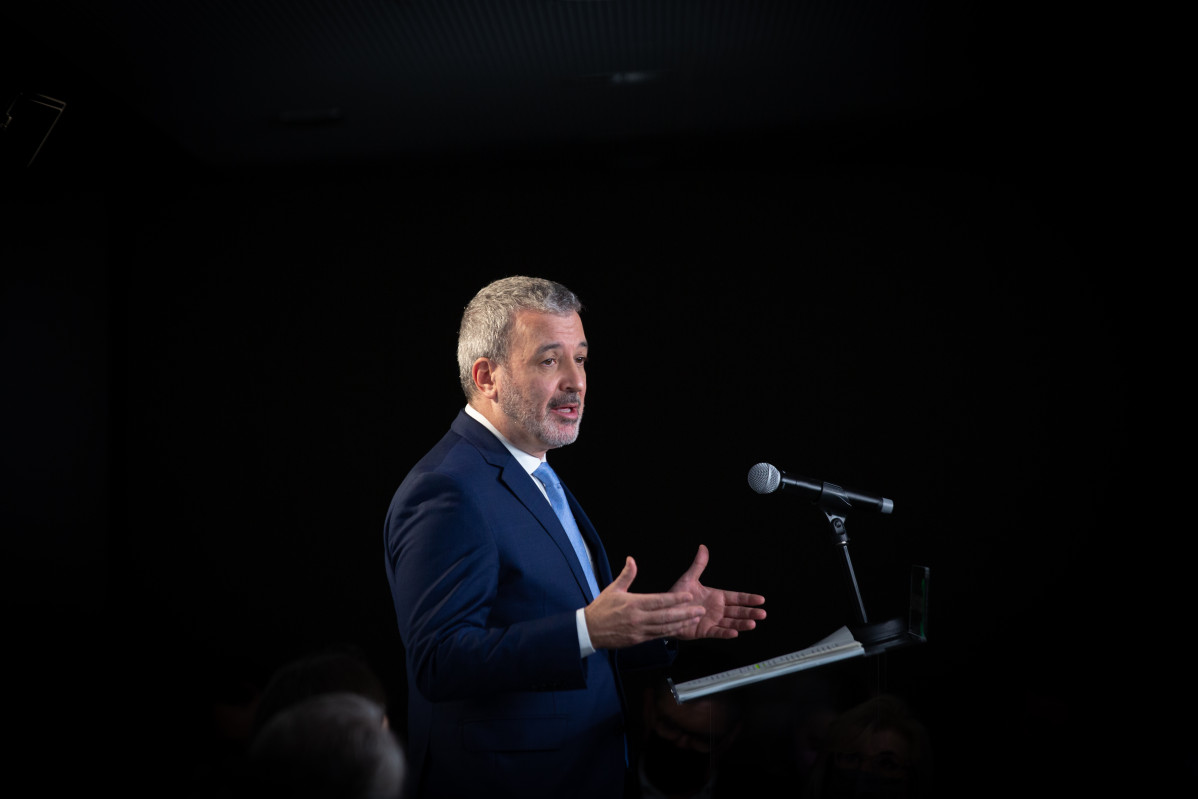 El tinent d'alcalde de Barcelona, Jaume Collboni, a la conferència 'L'ambició global d'una ciutat d'escala humana', al Cercle d'Economia, 18 de març de 2022