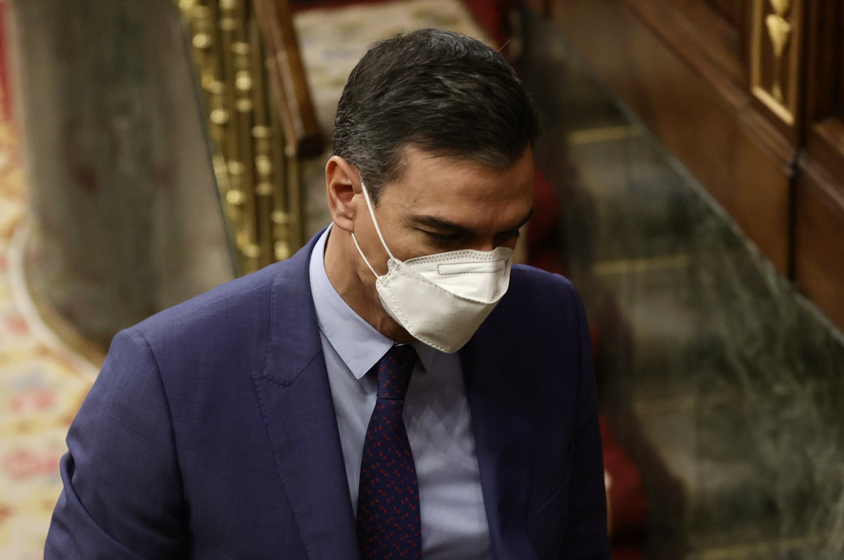 El president del Govern, Pedro Sánchez, en una sessió plenària al Congrés dels Diputats, el 16 de febrer del 2022, a Madrid (Espanya).