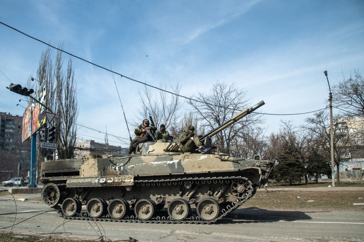 EuropaPress 4352017 march 29 2022 mariupol ukraine russian bmp 3 infantry fighting vehicle on