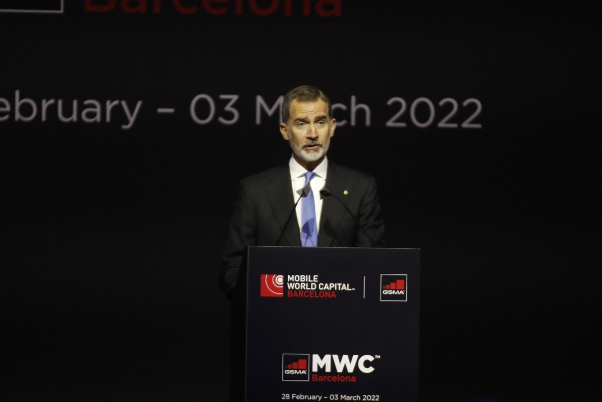 El Rei Felip VI en el seu discurs del sopar oficial del MWC 2022