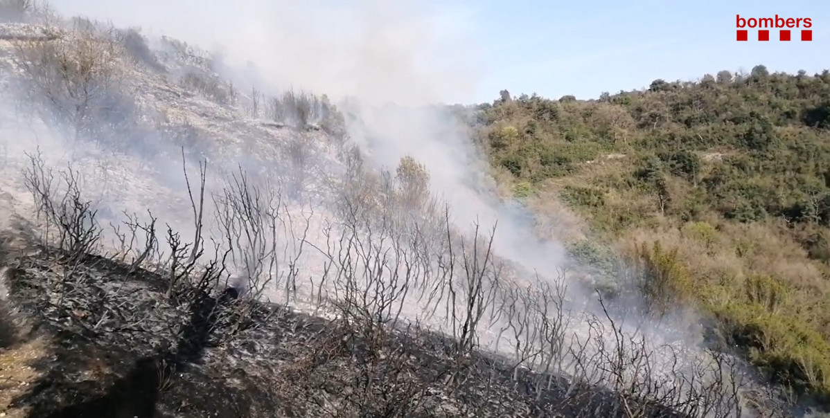 Un incendio forestal en Orís (Barcelona) quema tres hectáreas