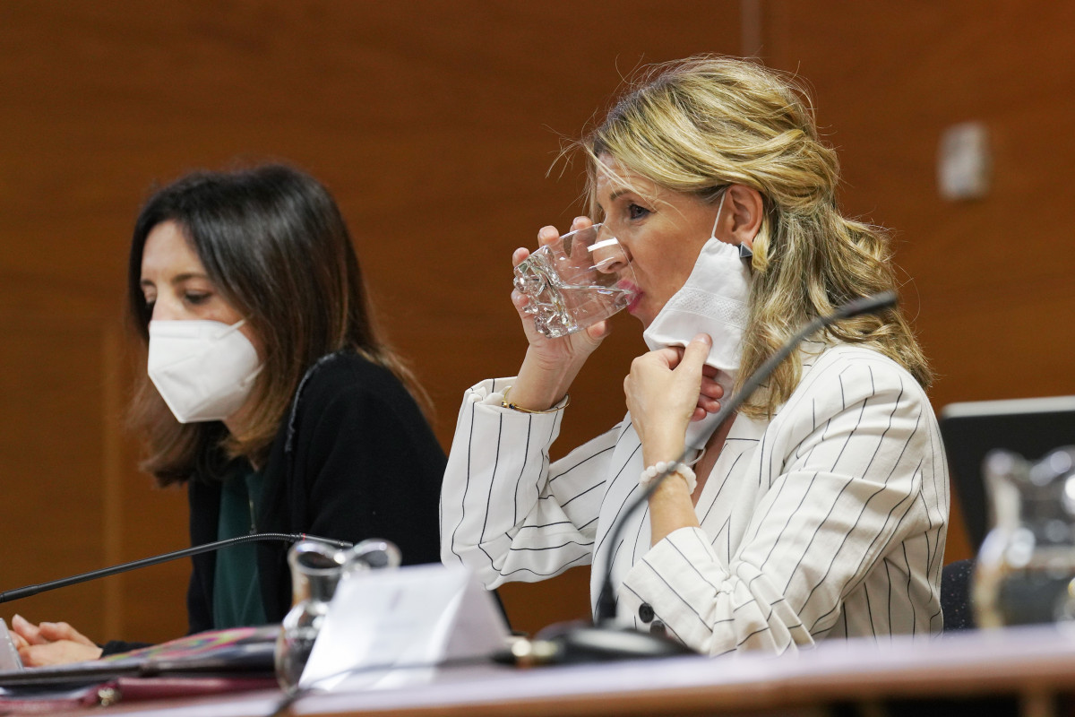 La vicepresidenta del govern, Yolanda Díaz, fa una conferència a la Facultat de ciències polítiques d'USC