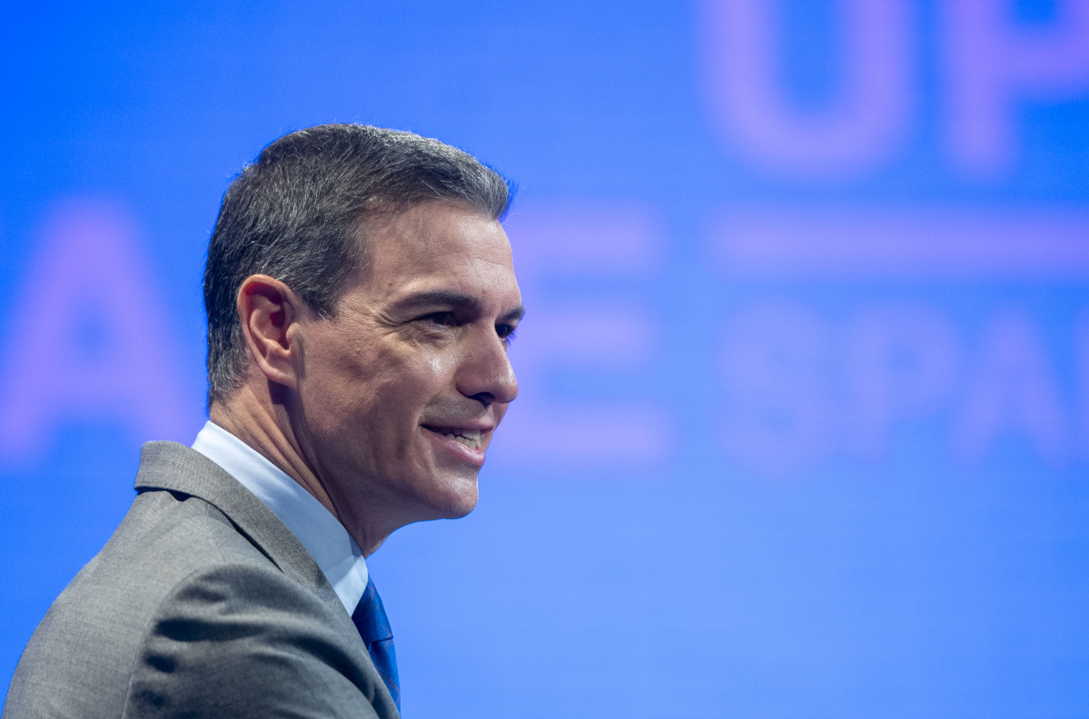 El president del Govern, Pedro Sánchez, intervé en la inauguració de la segona edició del fòrum econòmic espanyol 'Wake Up, Spain!, Aprenentatge, creixement i sostenibilitat a l'Europa solidària', a la Casa d'Amèrica, a 4 d'abril de 2022 , a