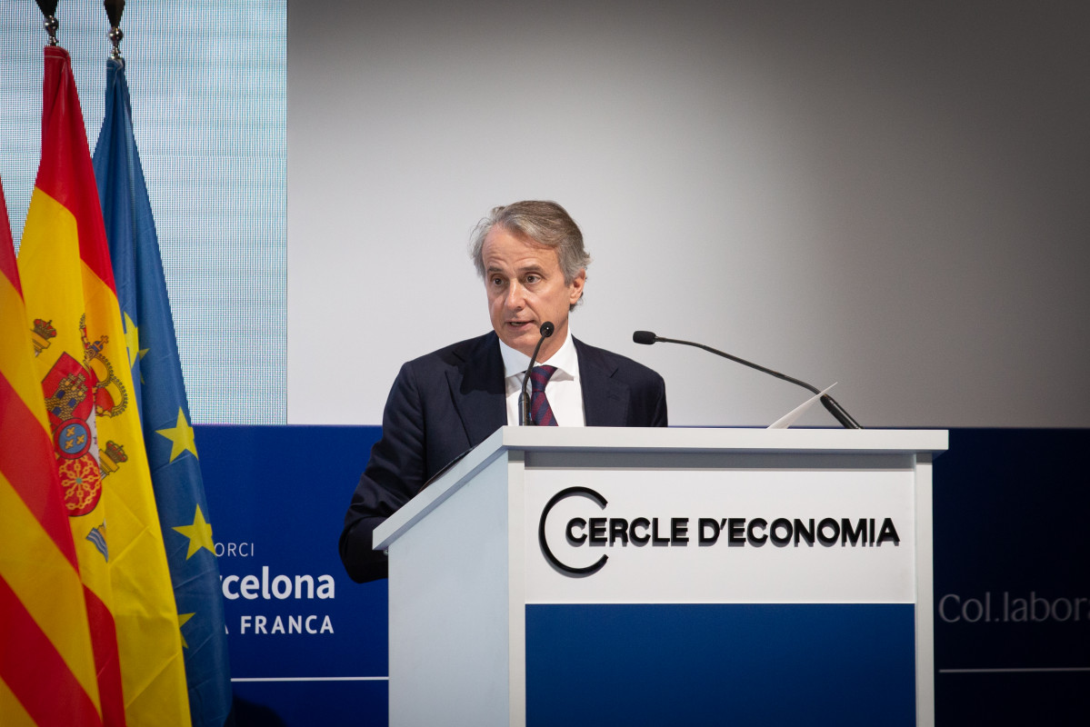 El president del Cercle d'Economia, Javier Faus, intervé a la tercera sessió de la XXXVI Reunió del Cercle d'Economia, a 18 de juny de 2021, a Barcelona, Catalunya, (Espanya). Les jornades, sota el títol 'La gran reconstrucció, reptes i oportunitat