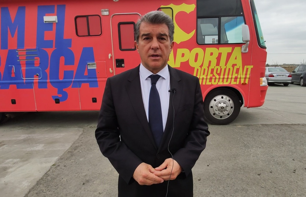 L'expresident del FC Barcelona i candidat a la presidència als comicis del 7 de març Joan Laporta