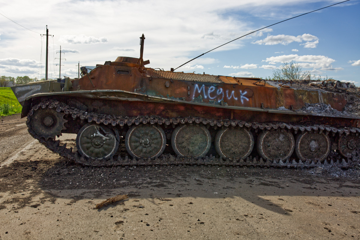 EuropaPress 4448993 mai 13 2022 vilkhivka ukraine on les ulices leading to the outskirts of