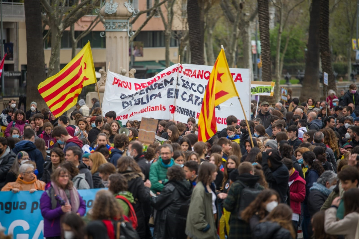 EuropaPress 4337022 manifestació vaga estudiantil docent contra sentència 25 català