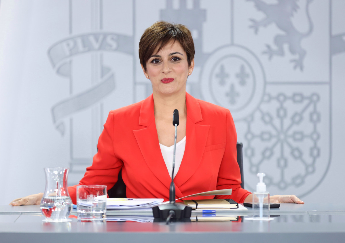 La ministra Portaveu, Isabel Rodríguez, compareix després de la reunió del Consell de Ministres, al Complex de la Moncloa, el 24 de maig de 2022, a Madrid (Espanya).