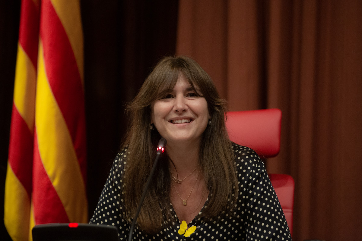 La presidenta del Parlament, Laura Borràs, a la sala de grups del Parlament de Catalunya, el 29 de juny del 2022.