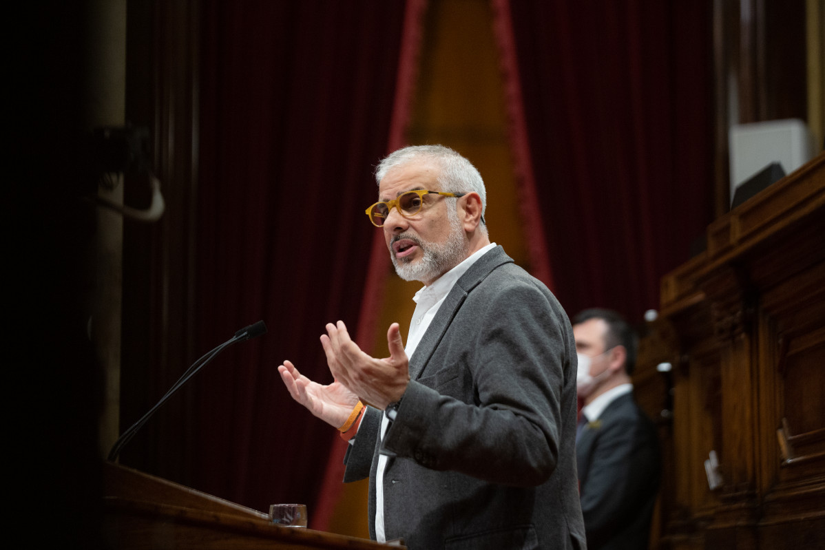 Imatge d'arxiu - El líder de Cs a Catalunya, Carlos Carrizosa, intervé al ple del Parlament de Catalunya, el 22 de març de 2022, a Barcelona, Catalunya (Espanya).
