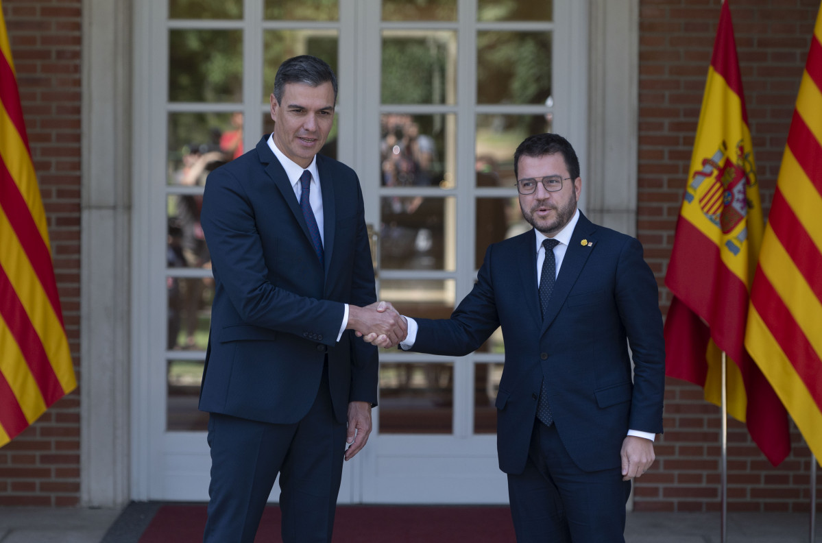 El president del Govern, Pedro Sánchez, i el de la Generalitat, Pere Aragonès
