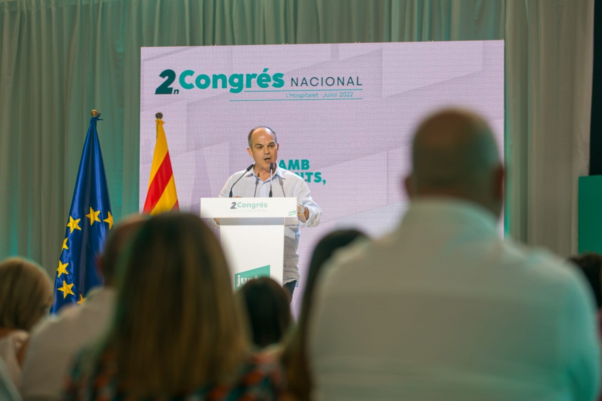 El secretari general de Junts, Jordi Turull, a la segona part del congrés del partit que celebra a L'Hospitalet de Llobregat (Barcelona)