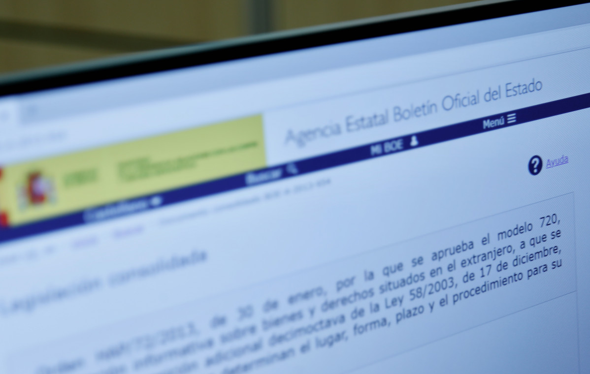 EuropaPress 4220067 imatge pantalla ordinador ordre emesa boe aprobo 2013 model 720