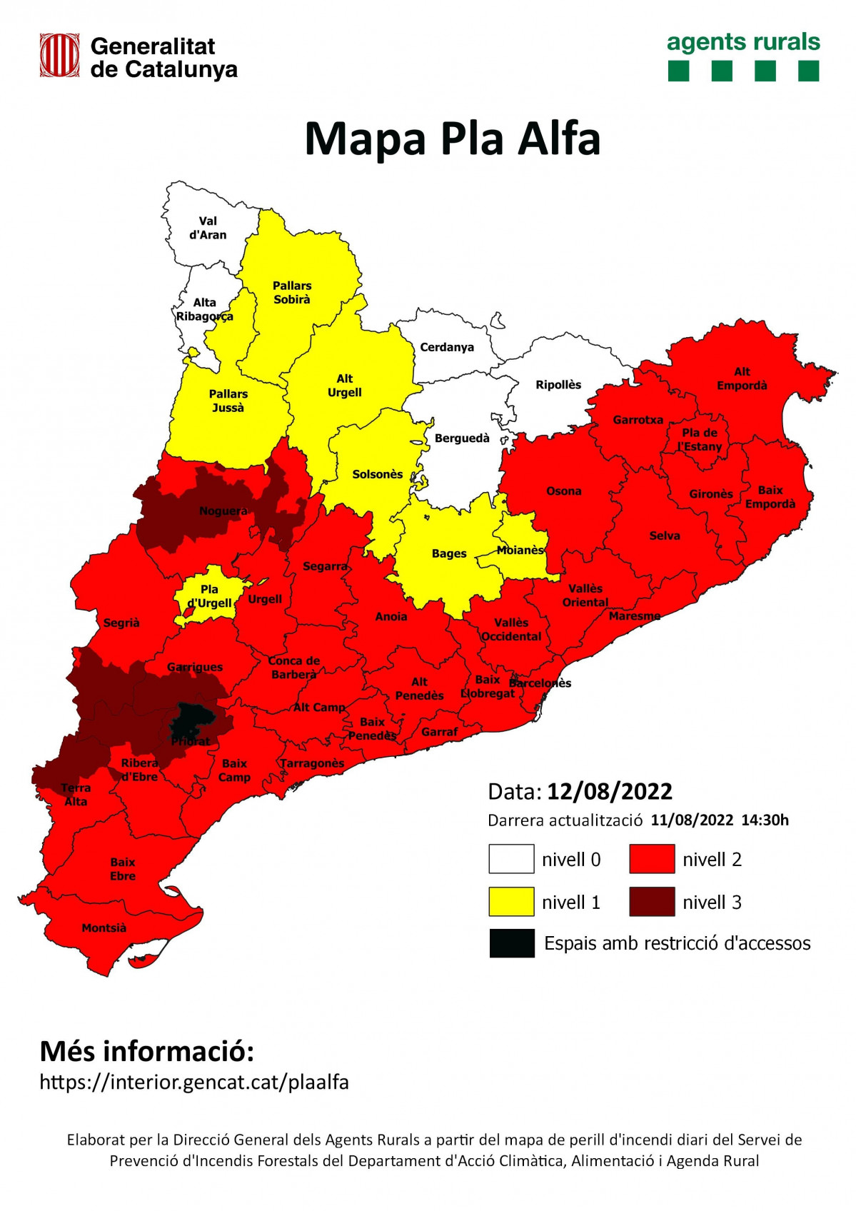 Mapa del Pla Alfa per a aquest cap de setmana