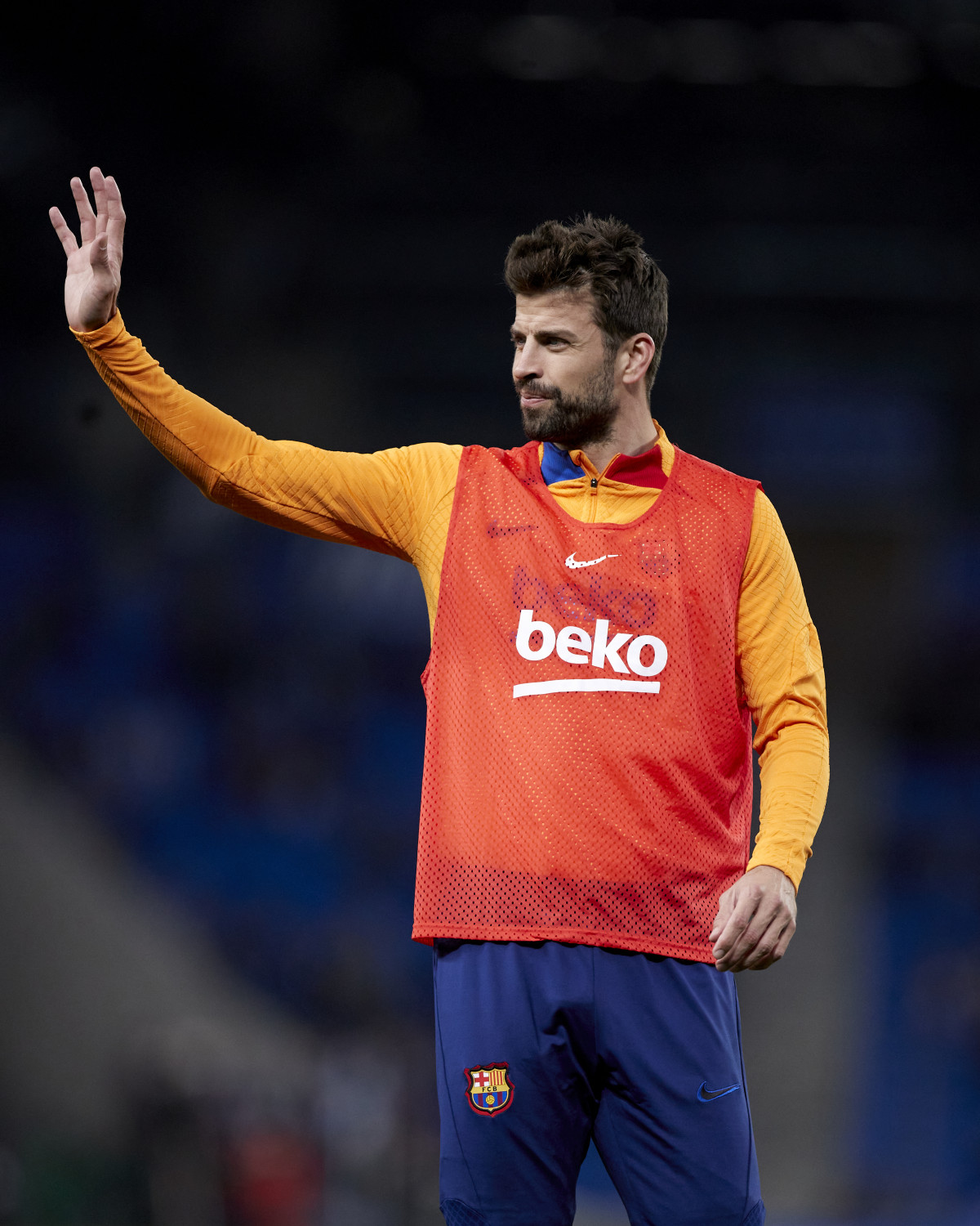 EuropaPress 4396898 Gerard pique of fc barcelona reacts prior the spanish league match of liga