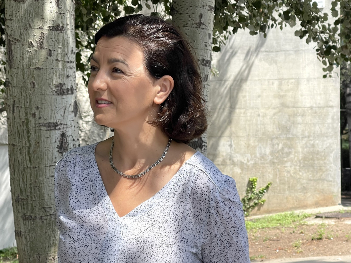 La portaveu del PSOE al Senat, Eva Granados, atén els mitjans aquest diumenge