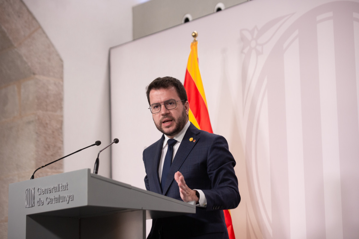 Imatge d'arxiu - El president de la Generalitat, Pere Aragonès, compareix després de la celebració del Consell Executiu al Palau de la Generalitat, el 2 d'agost del 2022, a Barcelona, Catalunya (Espanya).
