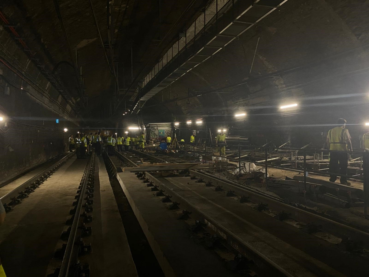 Arxiu - Obres al túnel de la L5 del Metro de Barcelona.