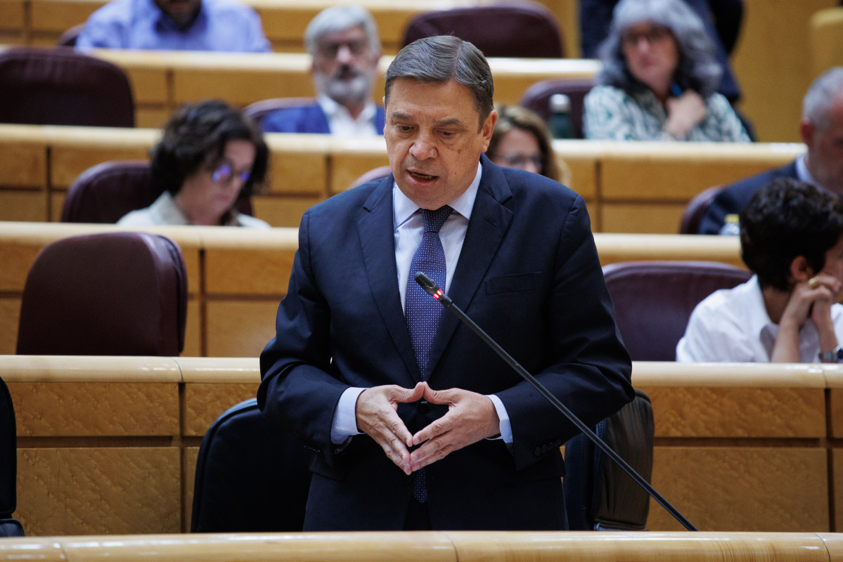 El ministre d'Agricultura, Pesca i Alimentació, Luis Planas, intervé durant una sessió plenària, al Senat, el 21 de juny de 2022, a Madrid (Espanya). Aquesta és la darrera sessió de control al Govern abans de l'aturada estival. El ple està centrat