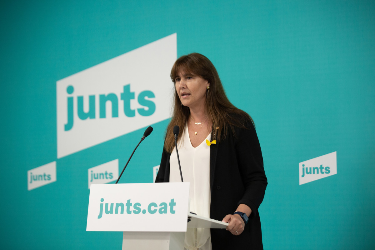 Arxiu - Borràs en una roda de premsa al juliol