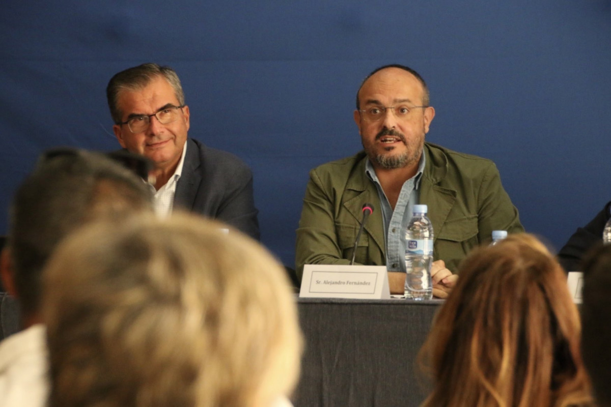 El president del PP català, Alejandro Fernández, en un acte a Tarragona.