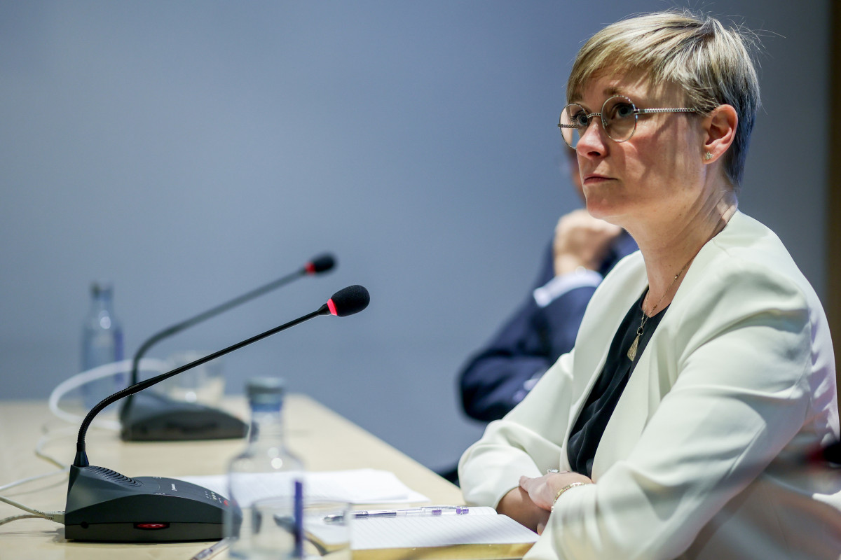 La CEO d'Iberboard i vicepresidenta de la patronal Foment del Treball, Virginia Guinda, intervé aquest divendres durant la presentació de la seva candidatura a la CEOE.