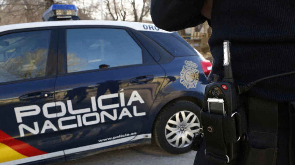 Arxiu - Un agent i un cotxe patrulla de la Policia Nacional. Foto arxiu.