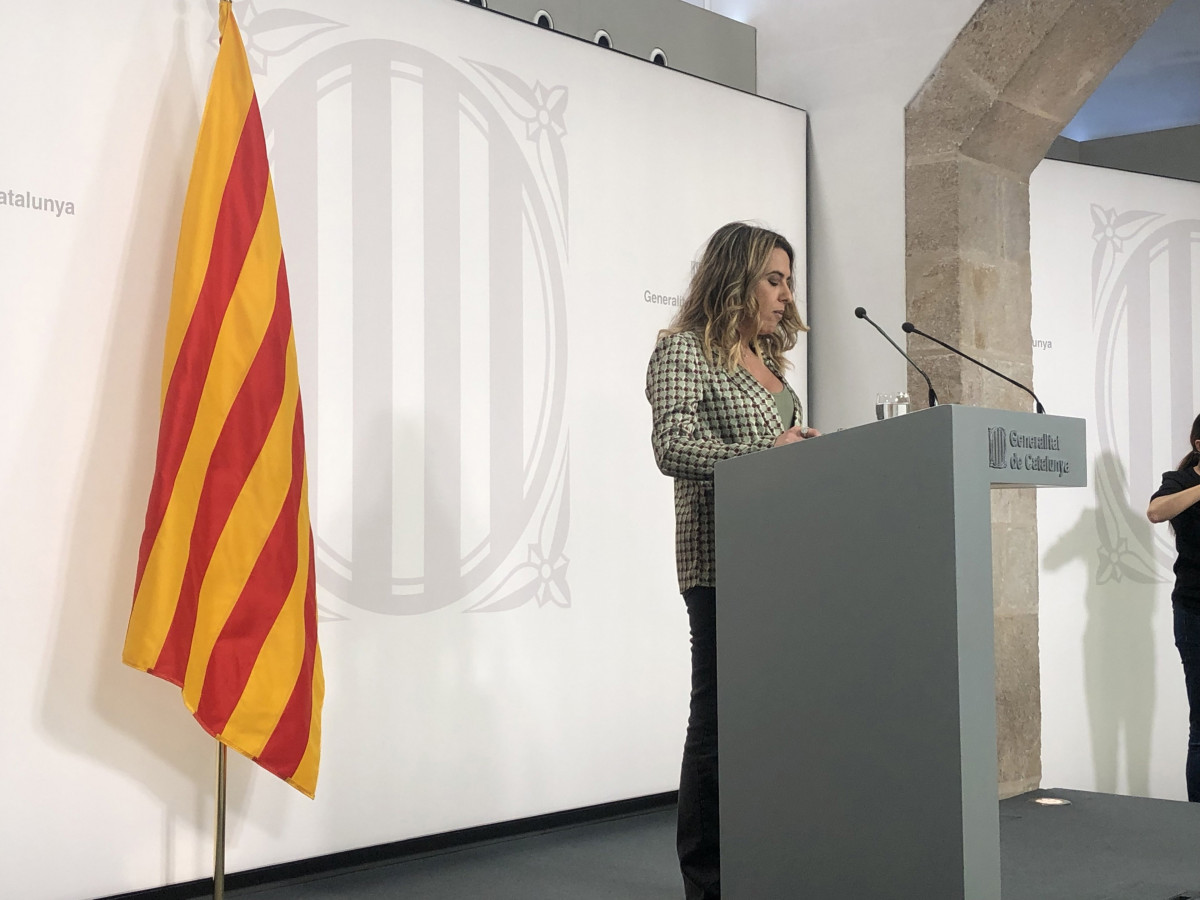 La portaveu del Govern, Patrícia Plaja, en roda de premsa.